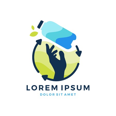 Bottle recycle sign logo vector icon illustration.のイラスト素材