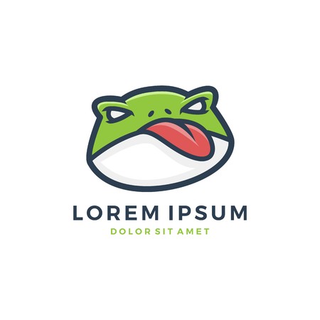 Frog head logo vector icon illustration.のイラスト素材