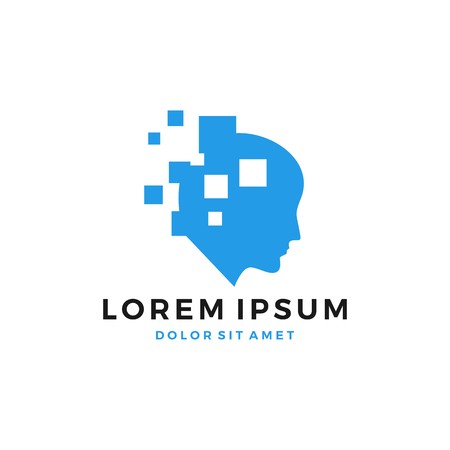Digital human logo vector icon downloadのイラスト素材