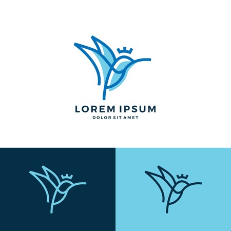 hummingbird colibri king fisher bird logo vector icon downloadのイラスト素材