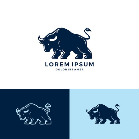 bull logo vector icon download illustrationのイラスト素材