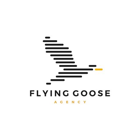 flying goose logo stripes vector illustrationのイラスト素材