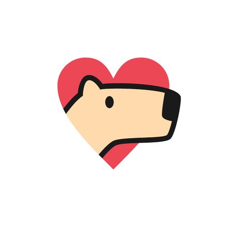 capybara love logo icon illustrationのイラスト素材