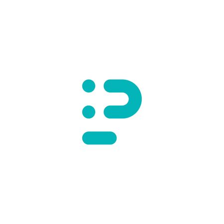 p letter logo smile initial line art outline monolineのイラスト素材