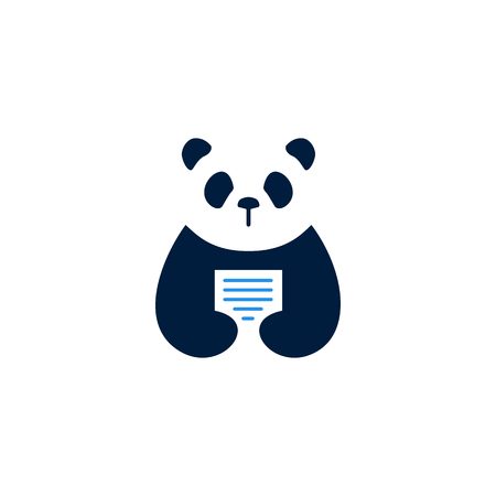 panda paper logo vector icon illustrationのイラスト素材