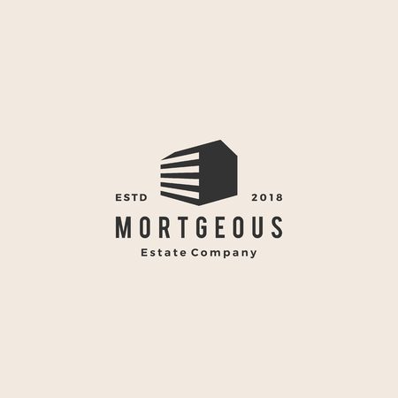 3d perspective house home mortgage architecture hipster vintage logo emblem vector iconのイラスト素材