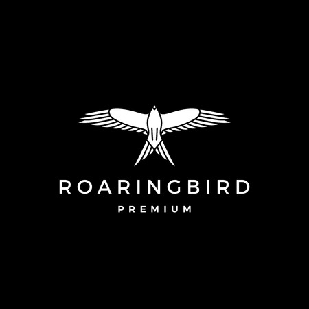 roaring bird logo vector icon illustrationのイラスト素材