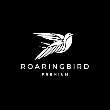roaring bird logo vector icon illustrationのイラスト素材