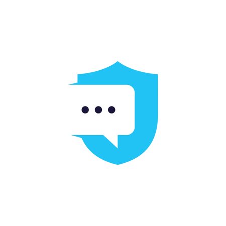 secure message chat bubble logo vector icon elementのイラスト素材