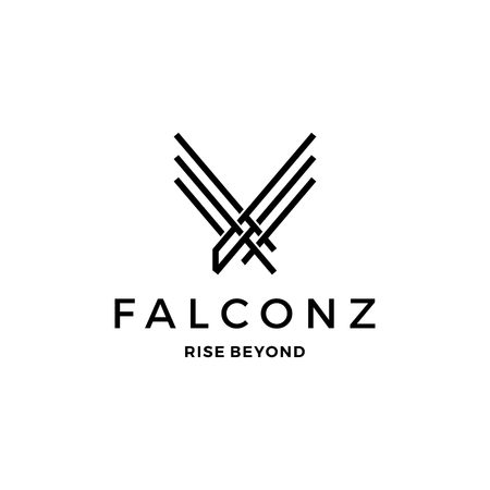 Falcon Eagle V Letter Wings Logo Vector Icon Line Outline Illustrationのイラスト 素材 ストックフォト 写真素材のstock Foto ストックドットフォト