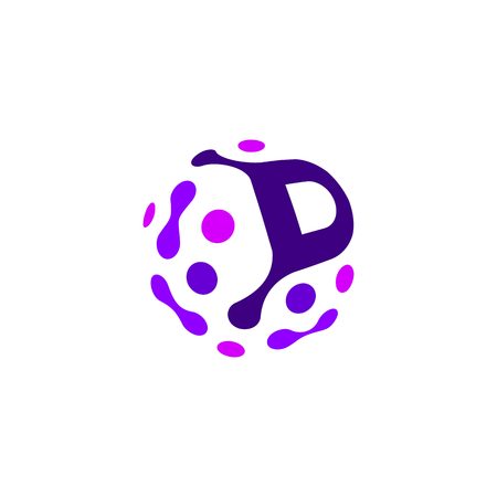 d letter 3d digital connect connection logo vector iconのイラスト素材