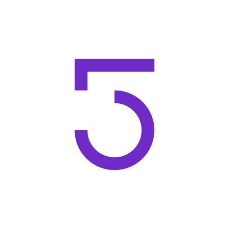 5 number five vector icon illustration