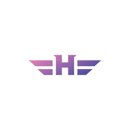 H letter hero wing logo vector illustration emblemのイラスト素材