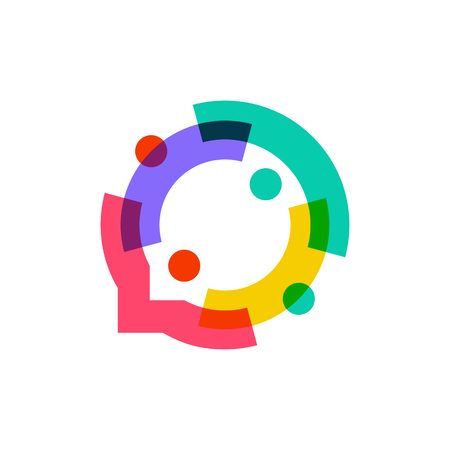 people family together human unity chat bubble logo vector iconのイラスト素材