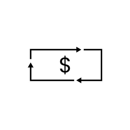 money cashflow recycle logo vector icon illustrationのイラスト素材