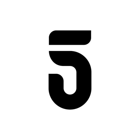 5 five number logo vector icon signのイラスト素材