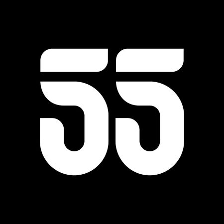 55 fifty five number logo vector icon sign