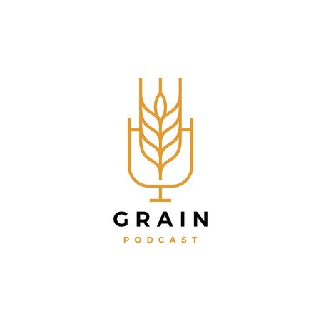 grain podcast logo icon for food blog video vlog channelのイラスト素材