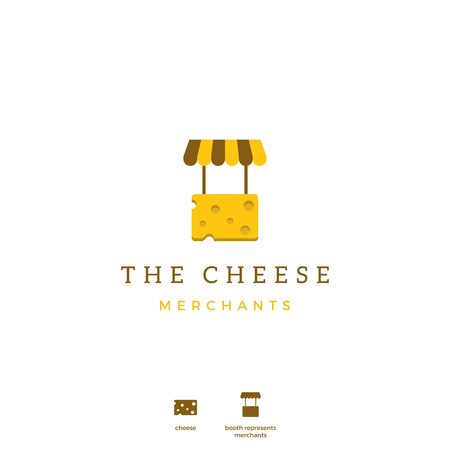 cheese merchant icon logo for cheese store shop seller or cheese blog video vlog reviewのイラスト素材