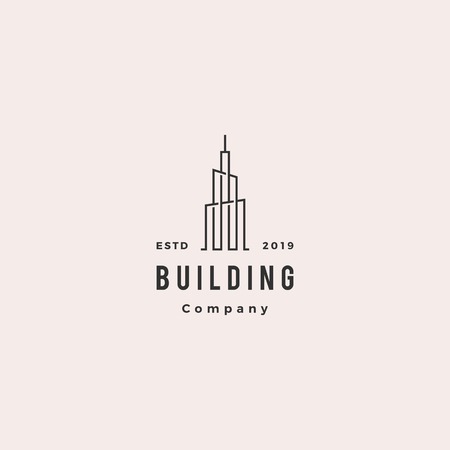 building logo vintage retro hipster vector illustration icon downloadのイラスト素材
