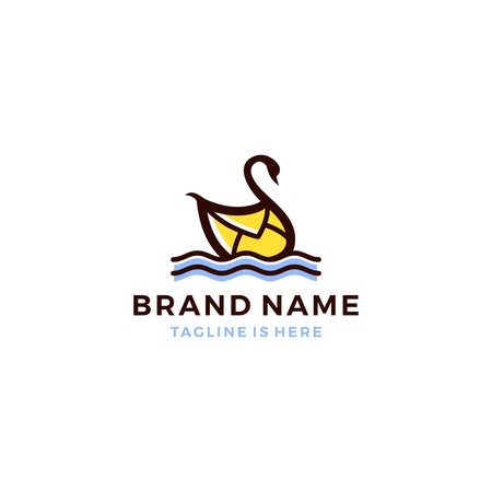 swan mail message logo template vector iconのイラスト素材