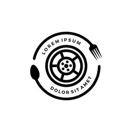 food wheel logo vector icon illustration badgesのイラスト素材