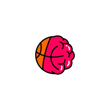 basketball brain logo vector icon illustrationのイラスト素材