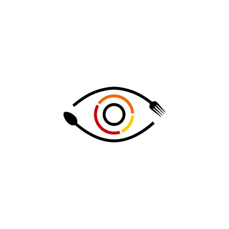 eye see food spoon fork logo vector icon illustrationのイラスト素材