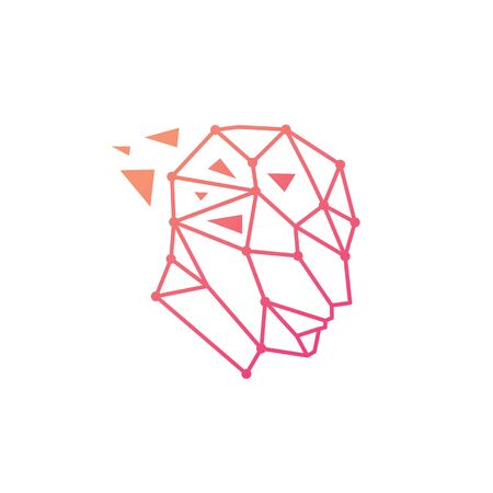 human head geometric tech digital think smart logo vector icon illustrationのイラスト素材