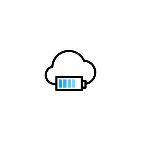 cloud charger charging battery indicator logo vector icon illustrationのイラスト素材