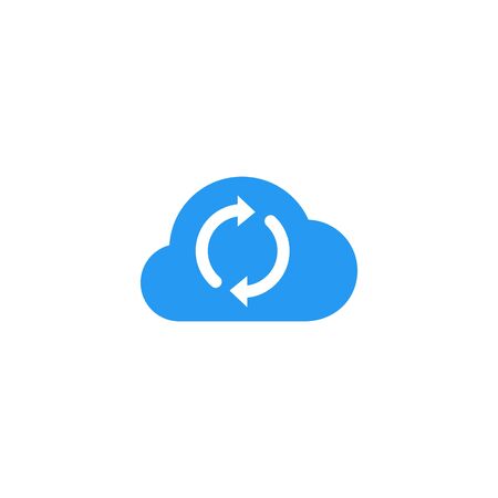 cloud update recycle arrow logo vector icon illustrationのイラスト素材