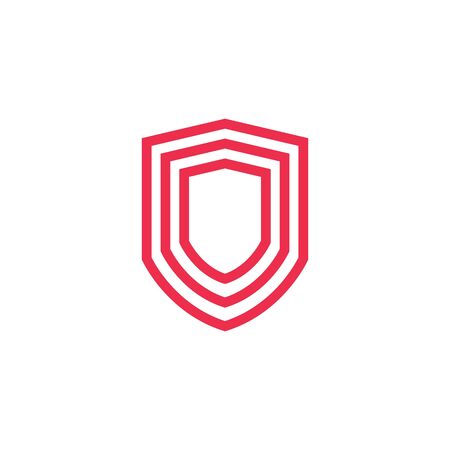 geometric shield logo vector icon illustration line outline monolineのイラスト素材