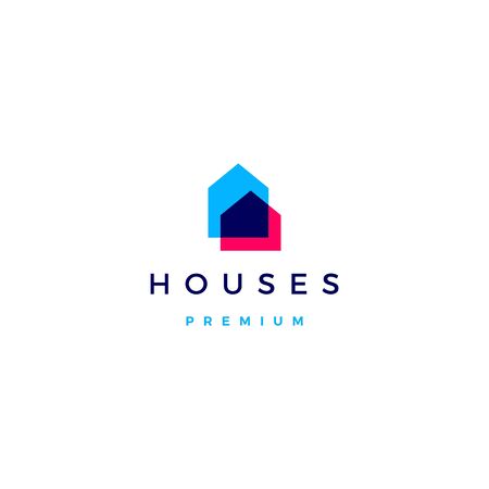 house home architect mortgage facade logo vector icon illustration overlapping styleのイラスト素材