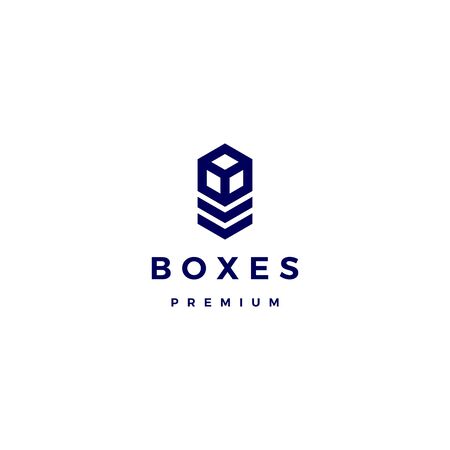 box cube logo vector icon illustrationのイラスト素材