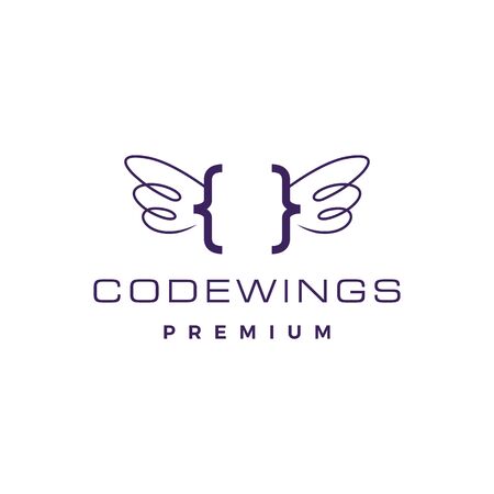 code wing angel logo vector icon illustrationのイラスト素材