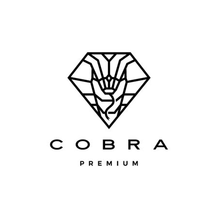 cobra logo vector icon illustration in diamond shapeのイラスト素材