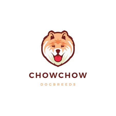 chow chow dog logo vector icon illustrationのイラスト素材