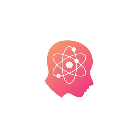 atom human head science mind think logo vector icon illustrationのイラスト素材
