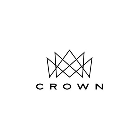 crown logo vector icon illustration lineのイラスト素材