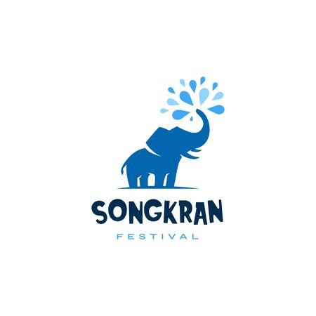 elephant water songkran festival logo vector illustrationのイラスト素材