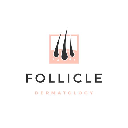 follicle hair dermatology logo vector icon illustrationのイラスト素材