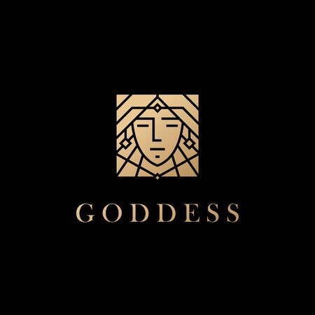 woman goddess logo vector icon illustrationのイラスト素材