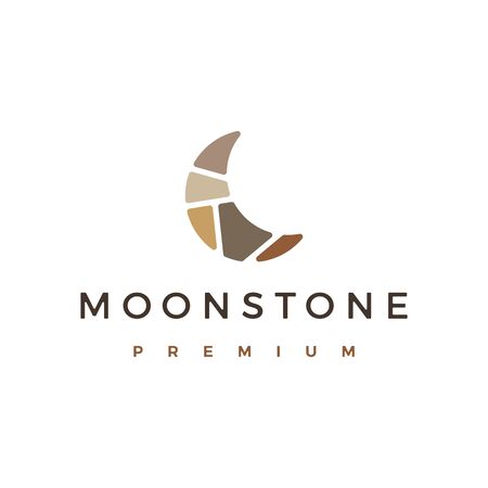 moon stone stones logo vector icon illustrationのイラスト素材
