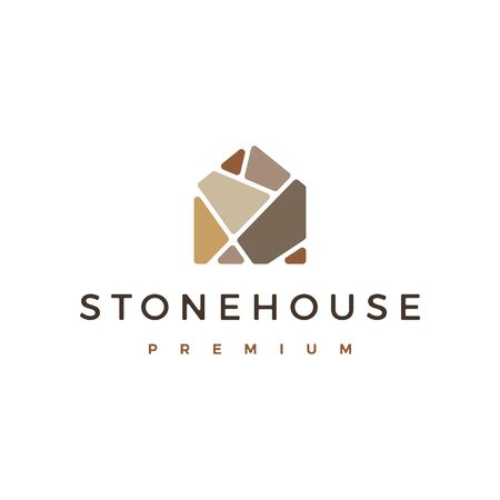 stone house logo vector icon illustrationのイラスト素材