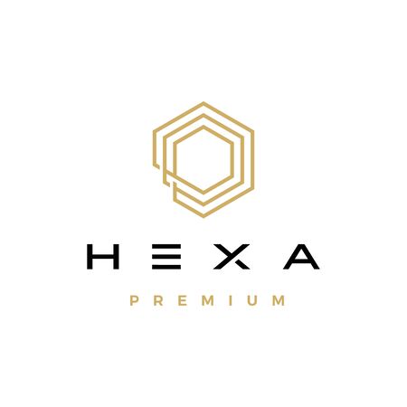 hexa hexagon logo vector icon illustrationのイラスト素材