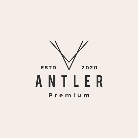 antler v letter hipster vintage logo vector icon illustrationのイラスト素材