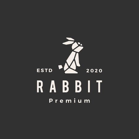 geometric rabbit hare bunny hipster vintage logo vector icon illustrationのイラスト素材