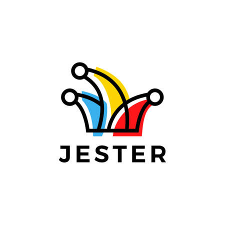 jester hat logo vector icon illustrationのイラスト素材