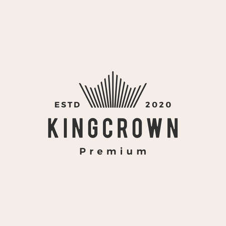 crown hipster vintage logo vector icon illustrationのイラスト素材