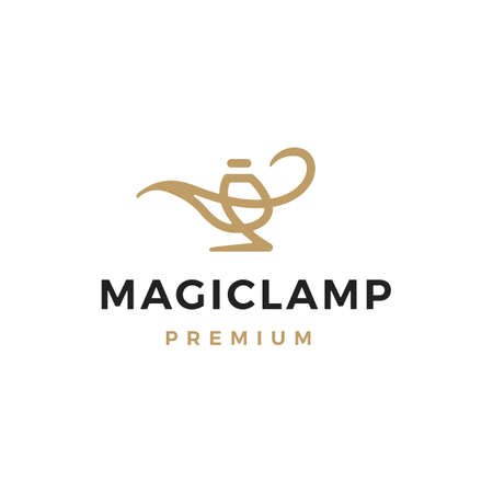magic lamp logo vector icon illustrationのイラスト素材